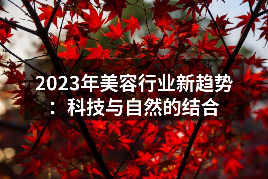 2023年美容行业新趋势：科技与自然的结