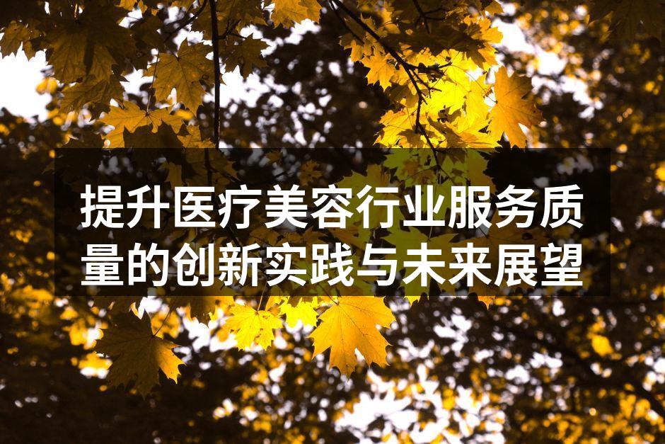 提升医疗美容行业服务质量的创新实践与未来